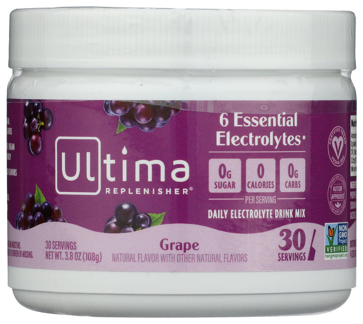 Ultima Replenisher Electrolyte Powder, Grape, 30 Count