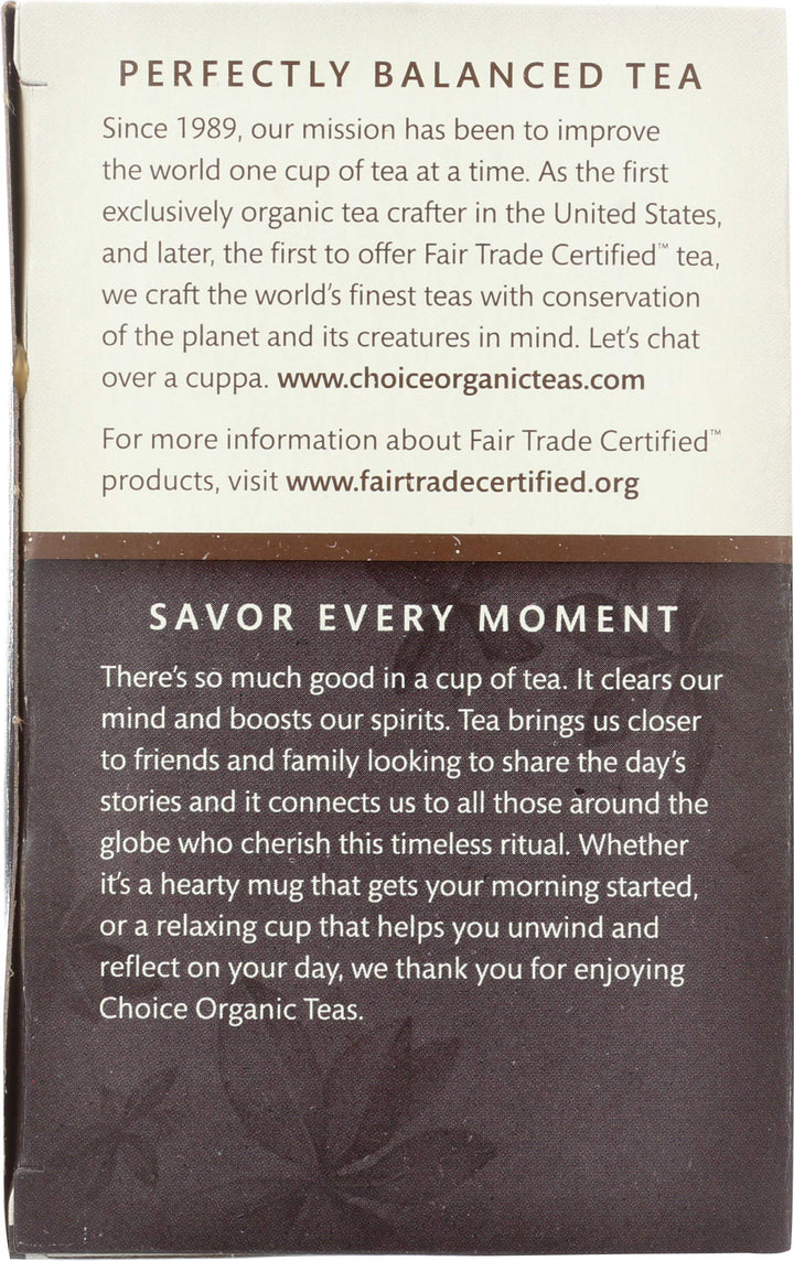 Choice Organic Teas Decaf Earl Grey, 16 Count