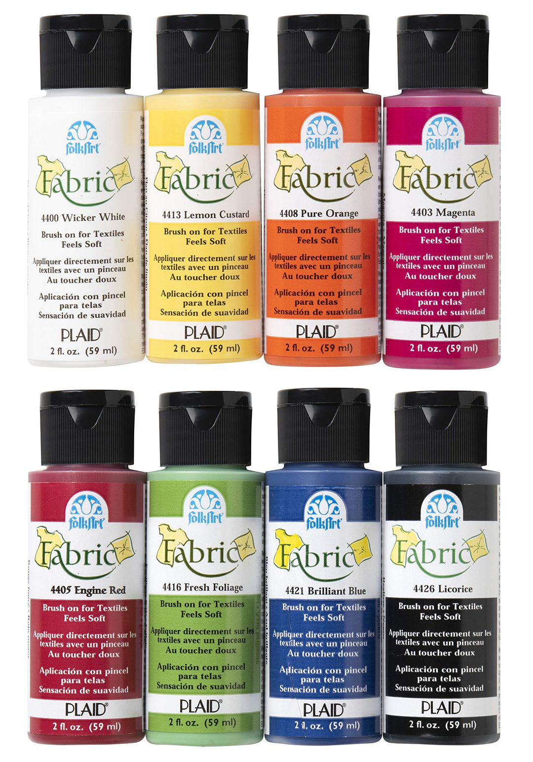 FolkArt Brush On Fabric Paint Beginner Set, 2 oz