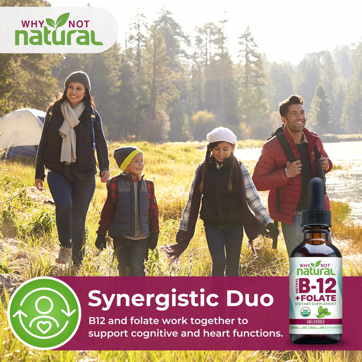 Why Not Natural Vitamin B12 Liquid Plus Folate, Extra Strength, 1 fl oz