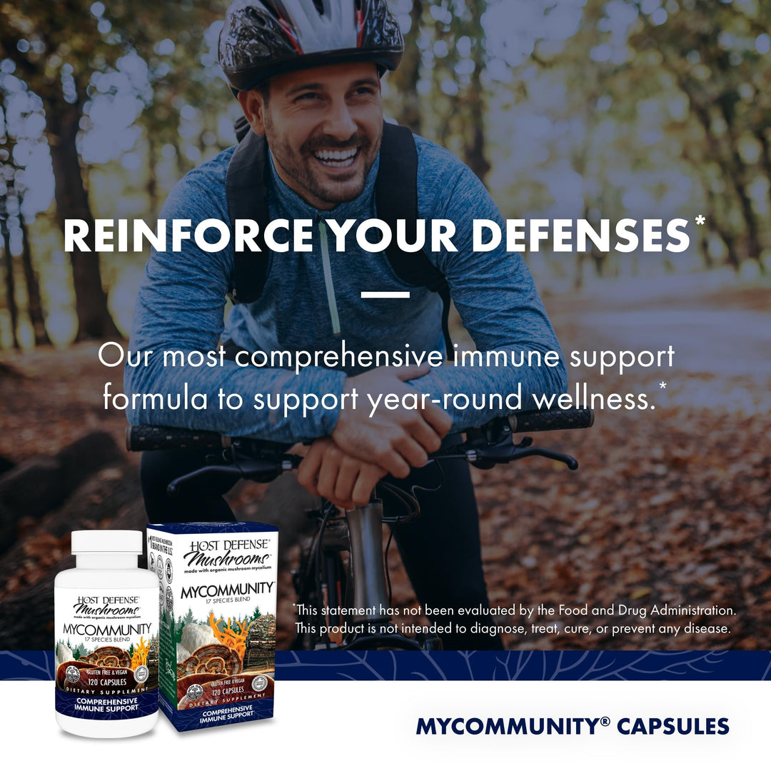 Fungi Perfecti Host Defense MyCommunity Comprehensive Immune Support, 120 Count