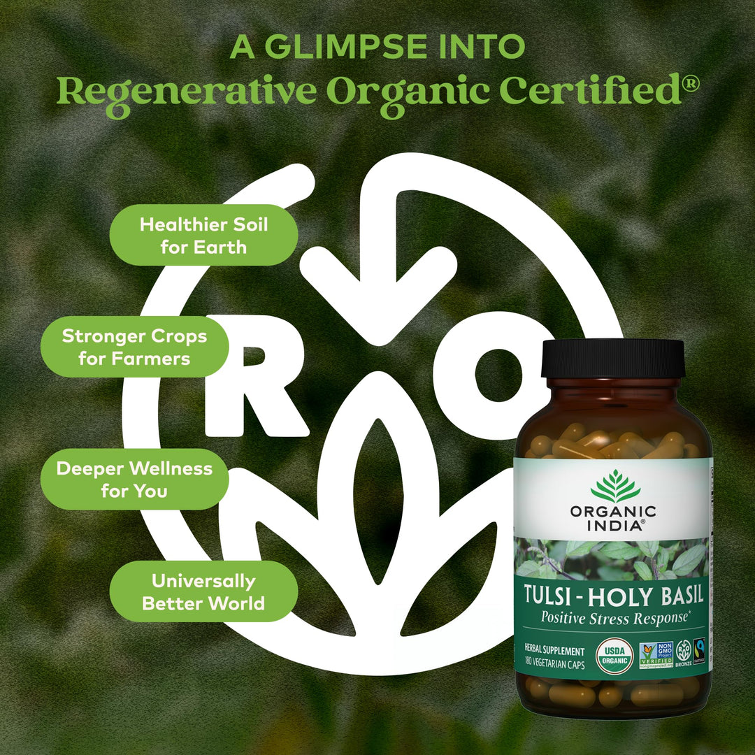 ORGANIC INDIA Tulsi Holy Basil Extract, 180 Count