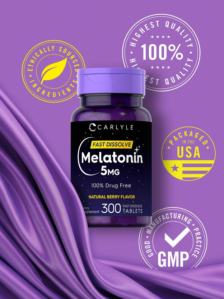Carlyle Melatonin, 5 mg, Natural Berry, 300 Count