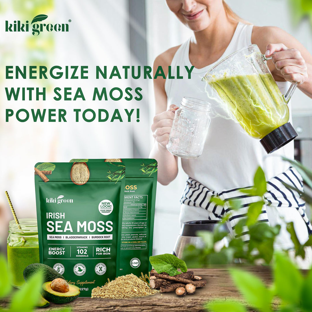 KIKI Green Irish Sea Moss Powder, 8 oz