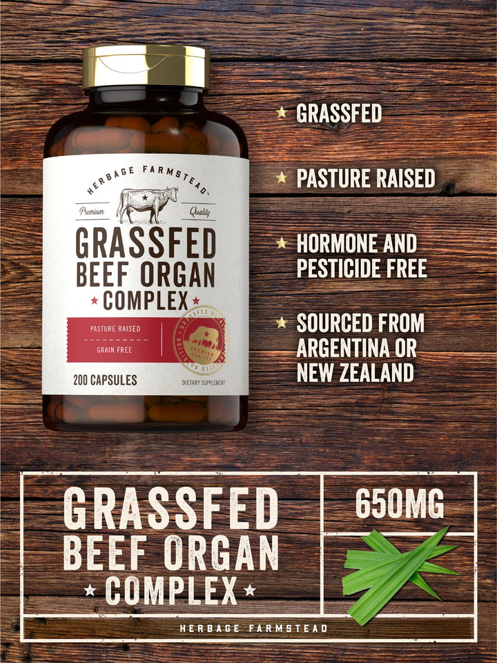Carlyle Grass Fed Beef Organ Complex, 200 Count