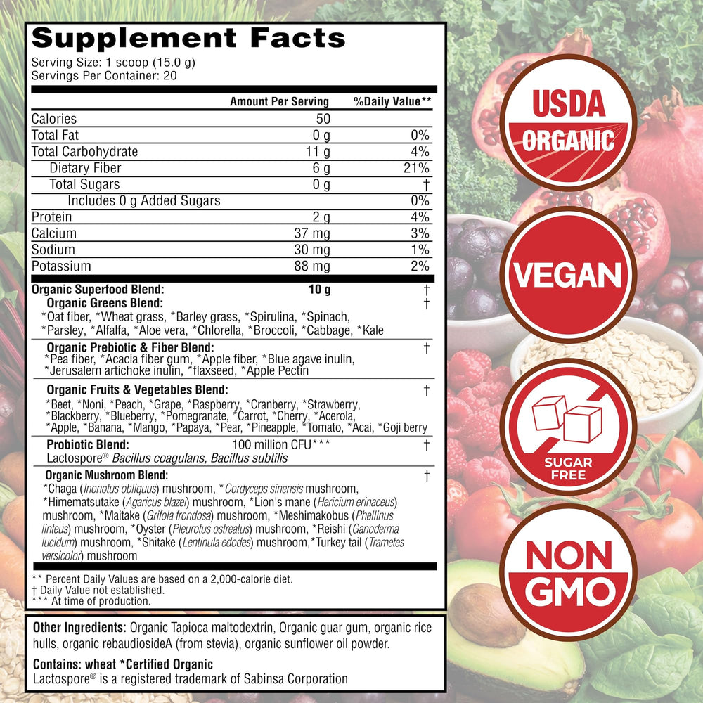 Country Farms Super Green Drink Mix, Berry, 10.6 oz
