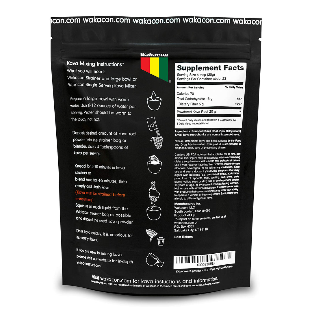 Wakacon Kava Waka Powder, 16 oz