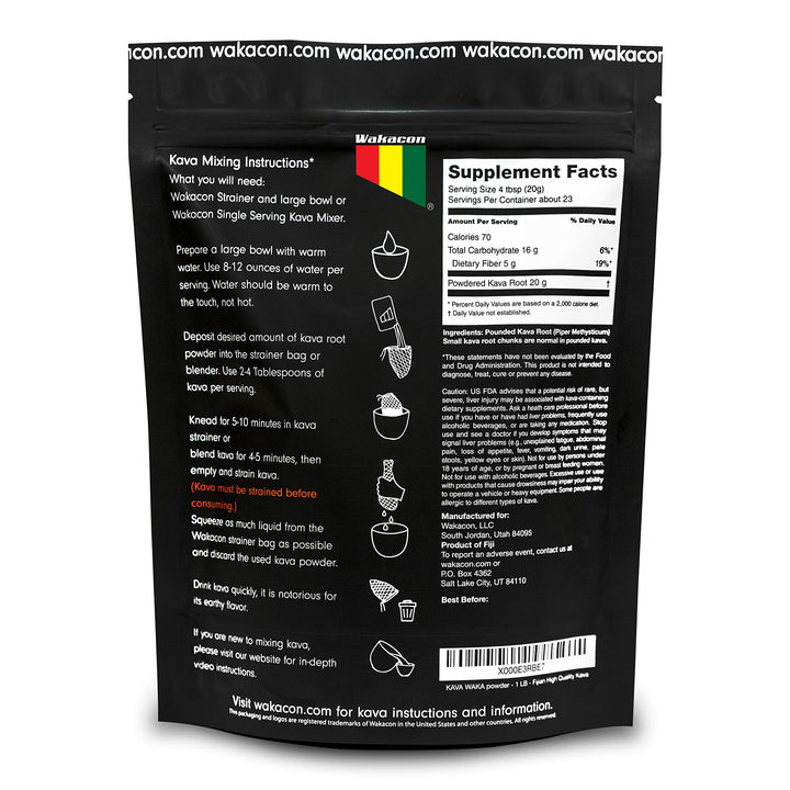 Wakacon Kava Waka Powder, 16 oz