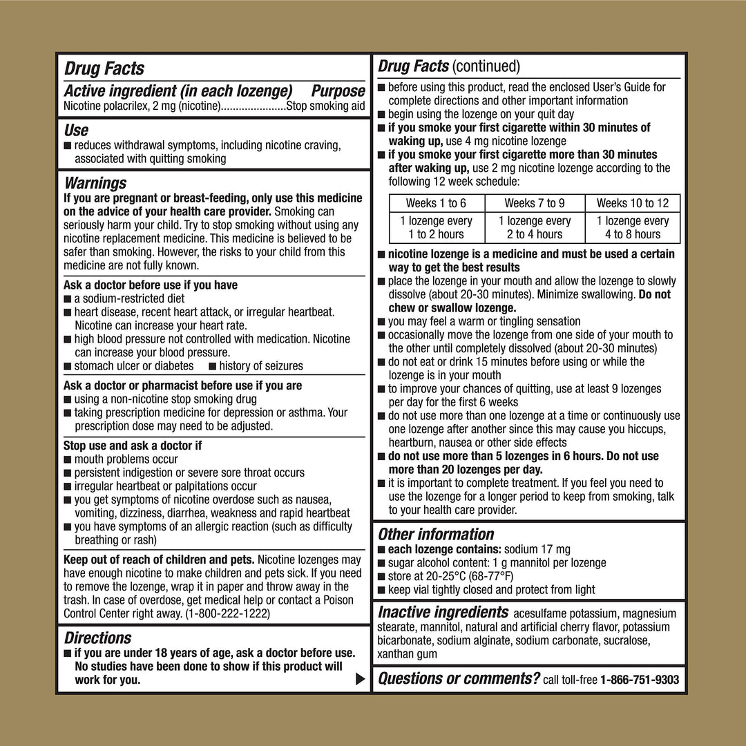 Good Sense Nicotine Polacrilex Lozenge, Cherry, 2 mg, 108 Count