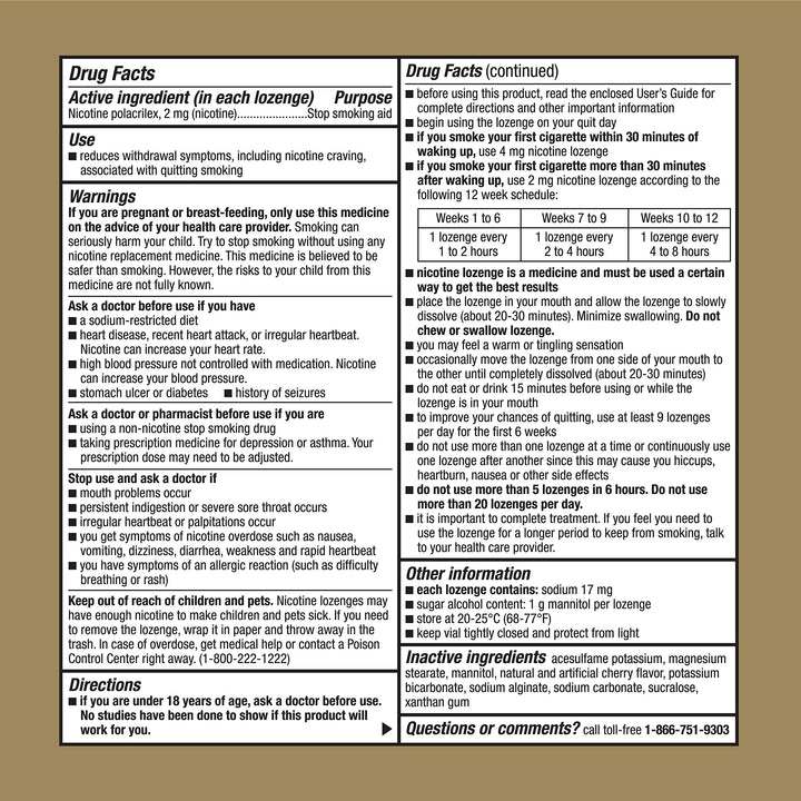 Good Sense Nicotine Polacrilex Lozenge, Cherry, 2 mg, 108 Count