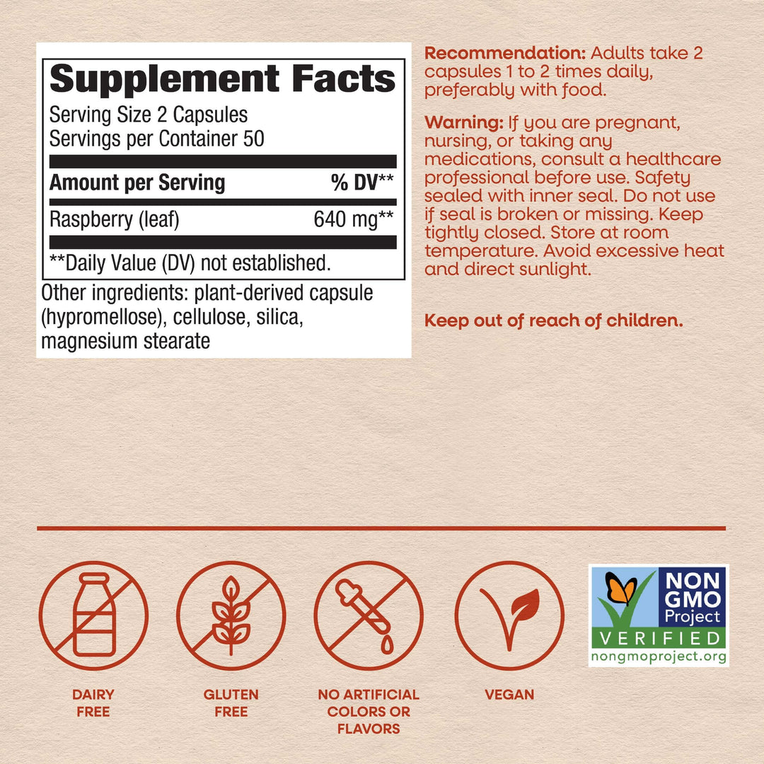 Nature's Way Raspberry Leaf, 100 Count