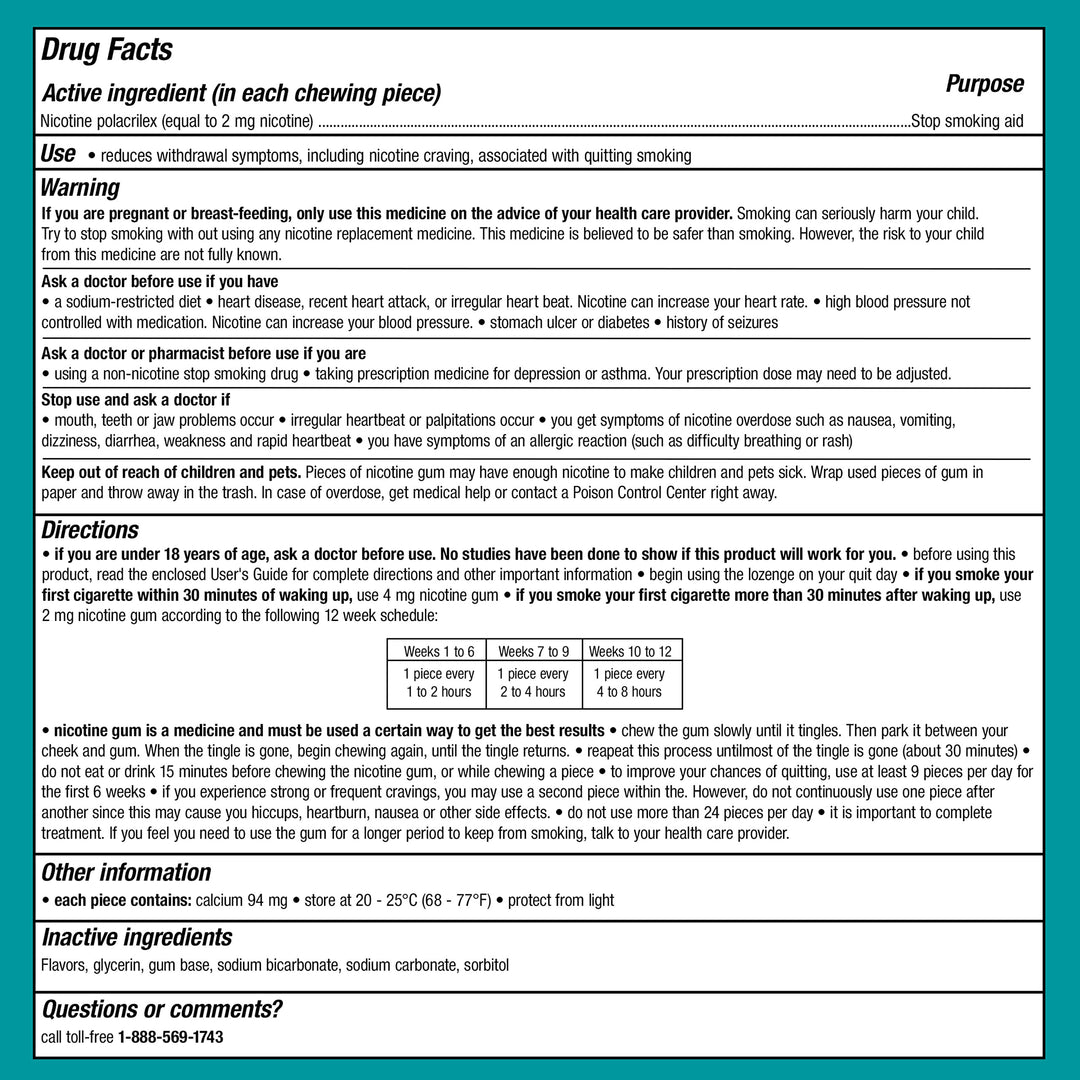 Nicorette Nicotine Gum, Original, 170 Count