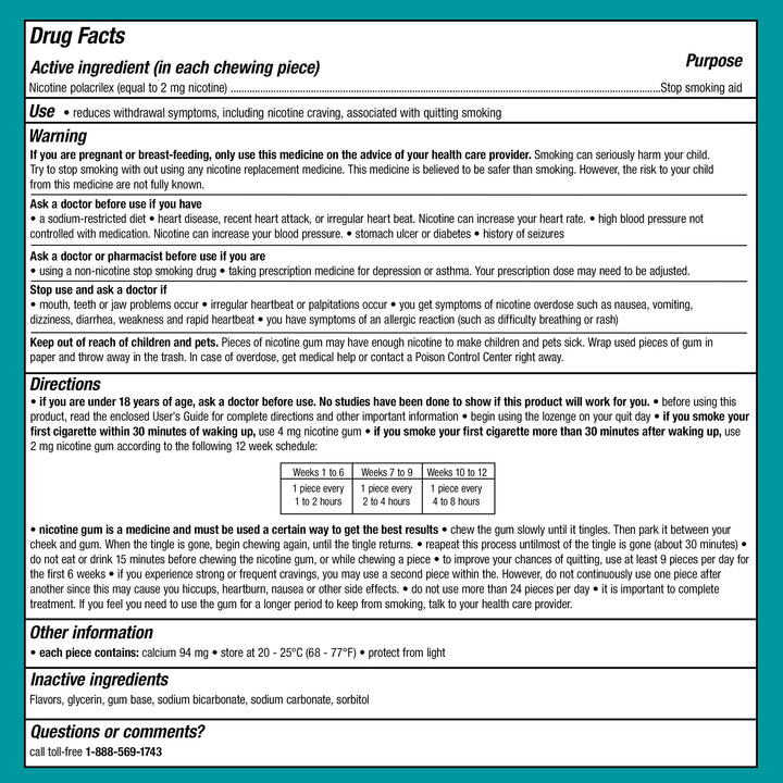 Nicorette Nicotine Gum, Original, 170 Count