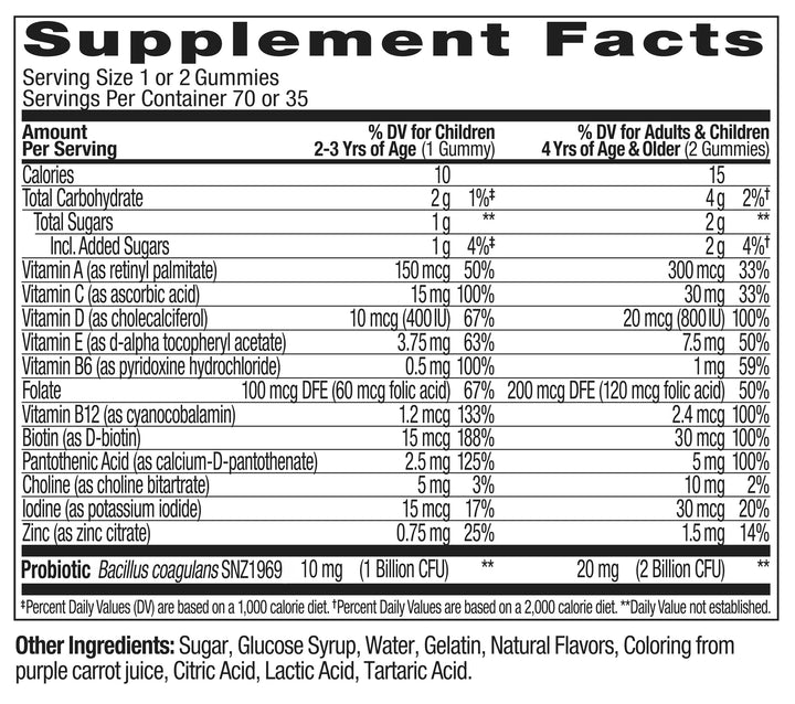 OLLY Kids Multivitamin And Probiotic Gummy, 70 Count