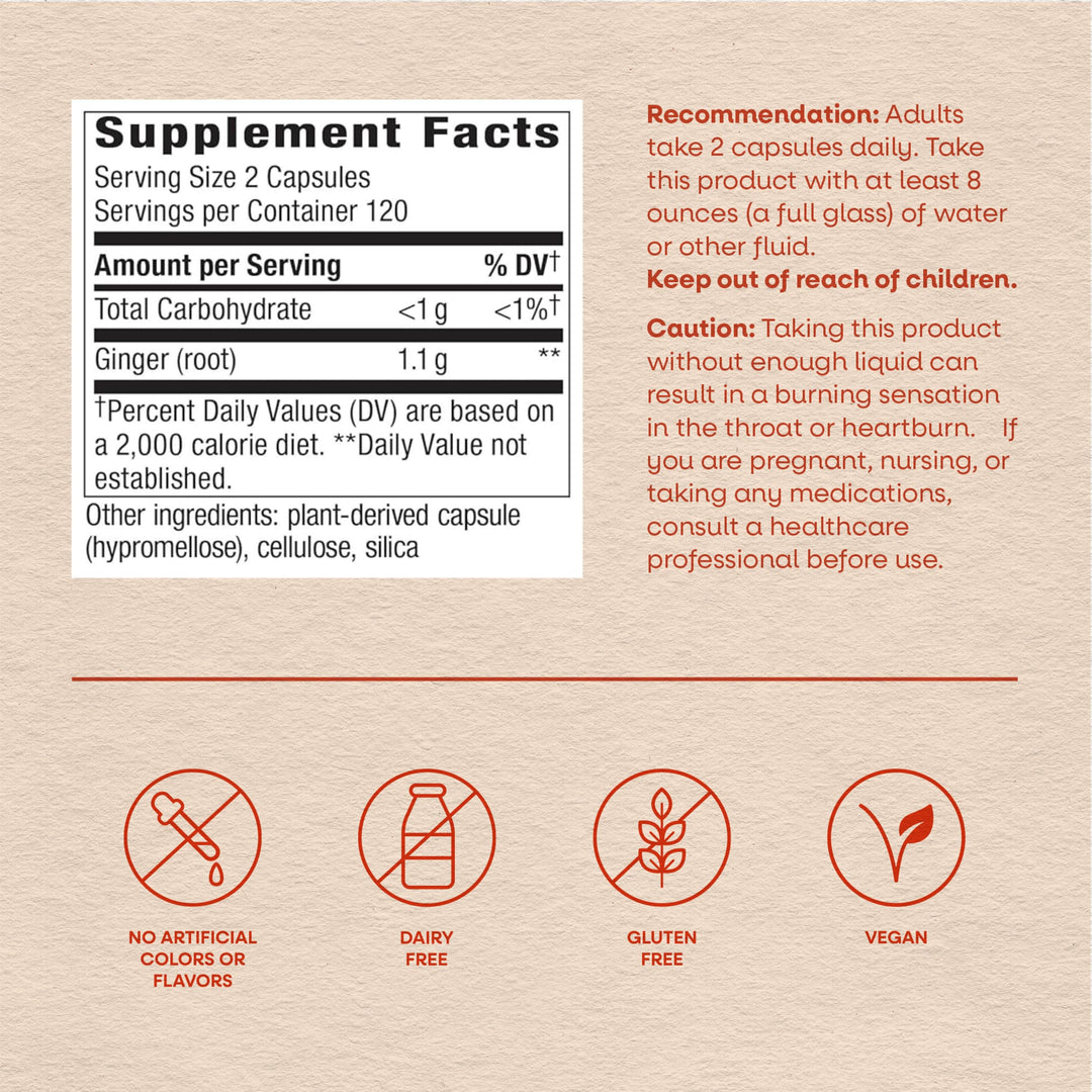 Nature's Way Ginger Root Capsules, 1110 mg, 240 Count