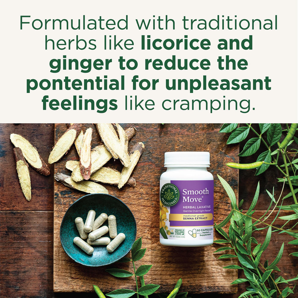 Traditional Medicinals Smooth Move Laxative Capsules, 50 Count