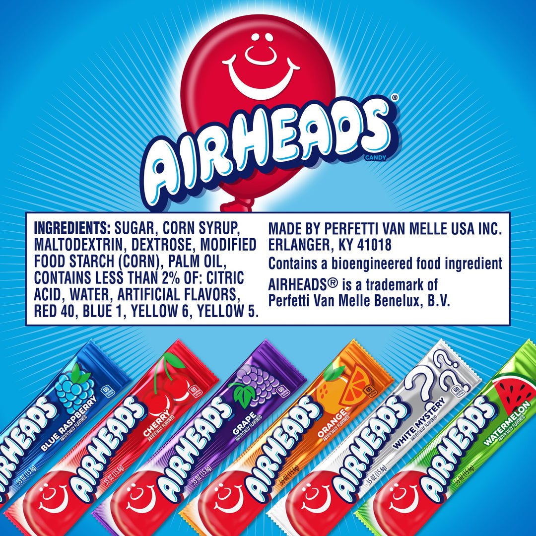 Airheads Candy Bars, Variety, 60 Count