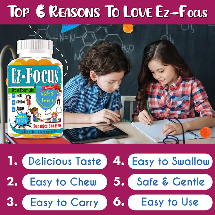 Celebrity LifeStyle Product Ez Focus Gummies, Kids Focus Supplement