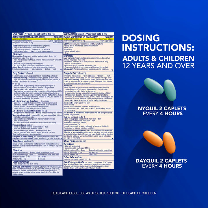 Vicks DayQuil and NyQuil Severe Plus Vicks Custom Care Cold and Flu Caplets