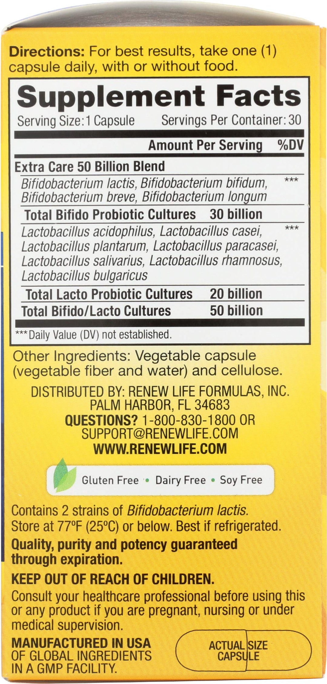 Renew Life Extra Care Digestive Probiotic, 50 Billion CFU