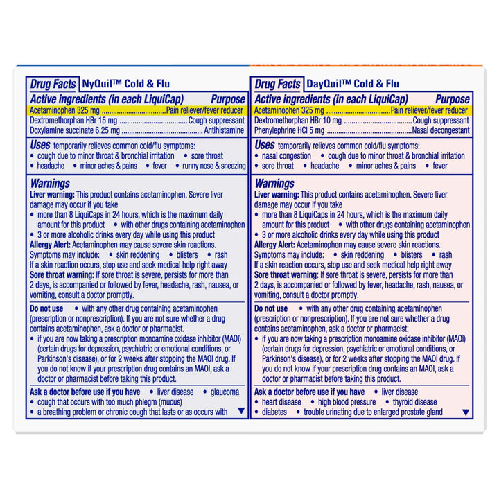 Vicks DayQuil and NyQuil Combo Pack, 72 Count, Pack of 2