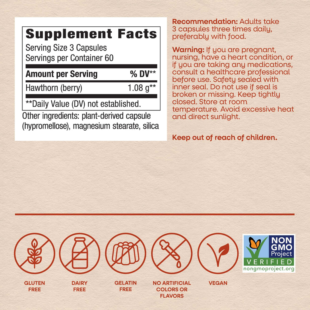 Nature's Way Hawthorn Berries, 180 Count