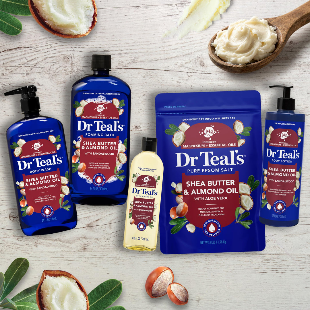 Dr Teal's Epsom Salt Magnesium Soak, Shea Butter & Almond Oil, 3 lb