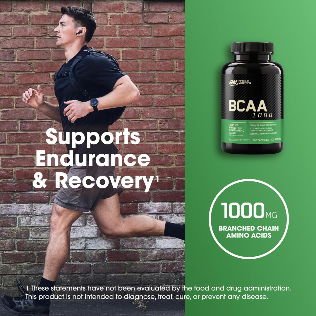 Optimum Nutrition BCAA Capsules, 1000 mg, 200 Count