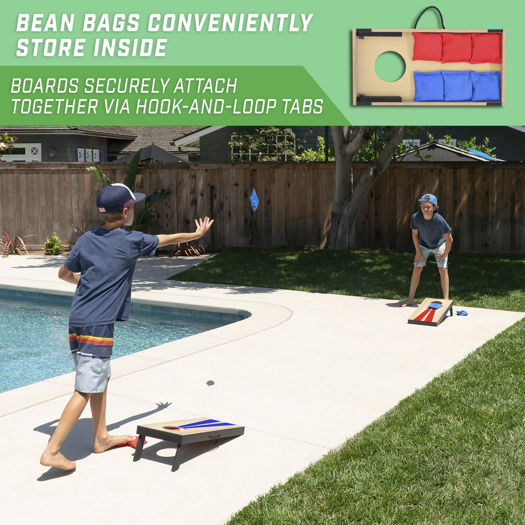 GoSports Cornhole Game Set, Wood Design, 2 ft x 1 ft