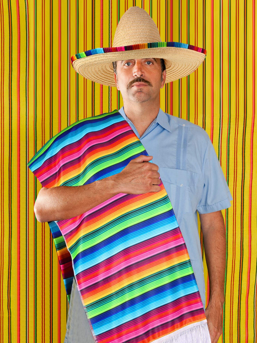 SATINIOR Mexican Costume Set, Sombrero and Serape