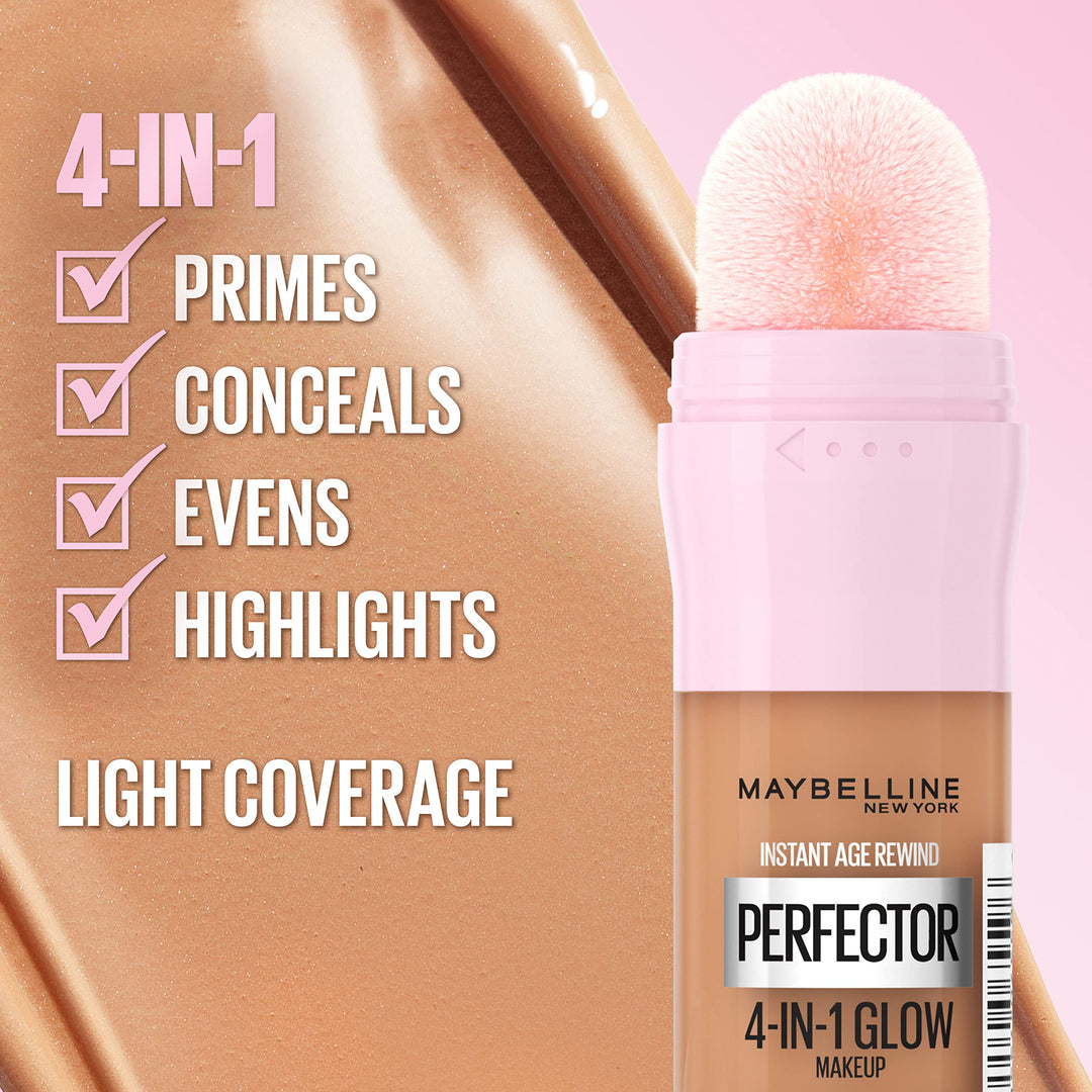 MAYBELLINE Instant Age Rewind Instant Perfector 4-In-1 Glow Makeup, Fair/Light Cool, 0.68 fl oz