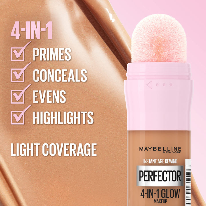 MAYBELLINE Instant Age Rewind Instant Perfector 4-In-1 Glow Makeup, Fair/Light Cool, 0.68 fl oz