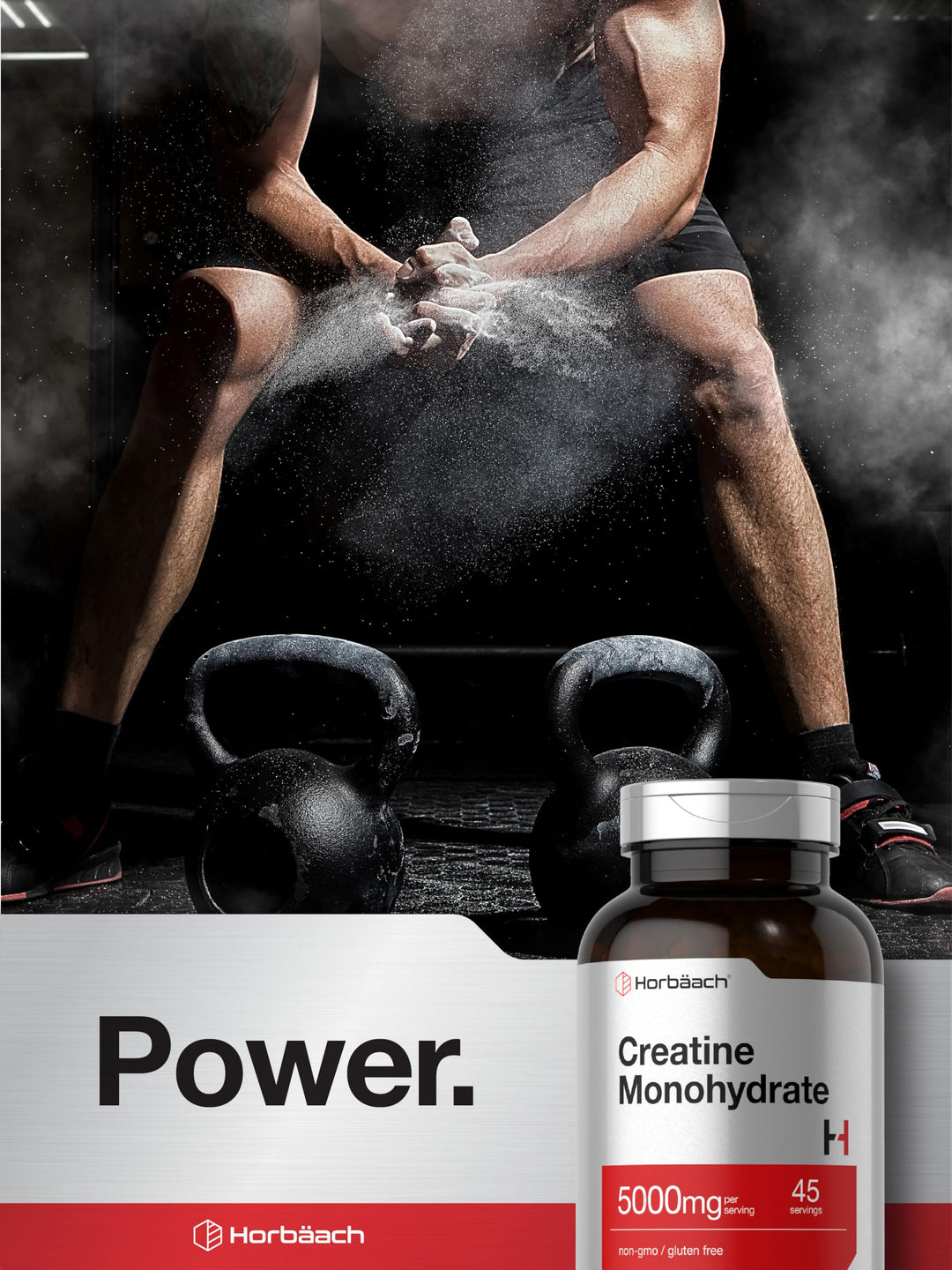 Horbäach Creatine Monohydrate Capsules, 5 g, 225 Count