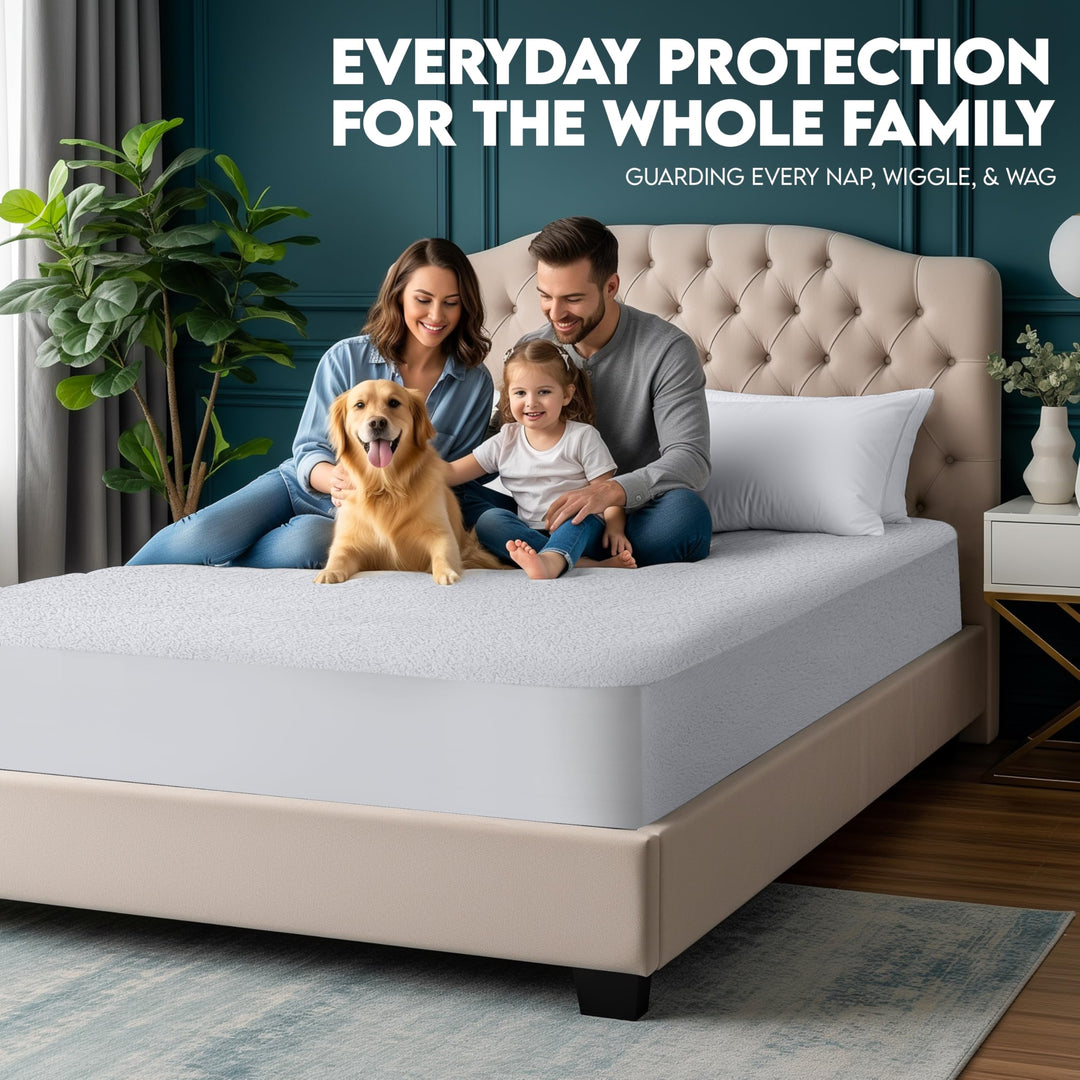 Utopia Bedding Waterproof Mattress Protector, White, King