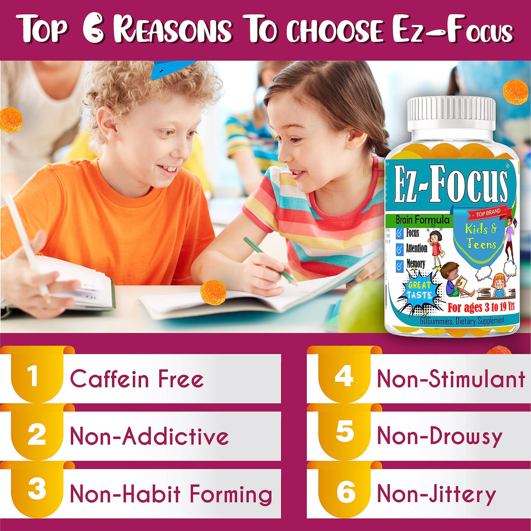 Celebrity LifeStyle Product Ez Focus Gummies, Kids Focus Supplement