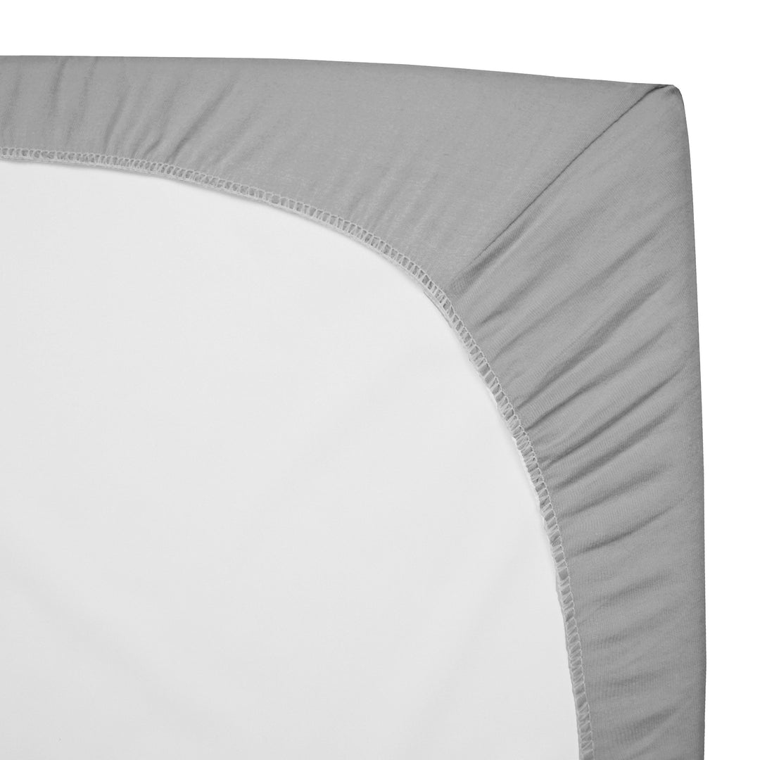 TL Care Cotton Fitted Mini Crib Sheet, Gray, 38 in x 24 in
