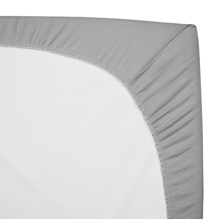 TL Care Cotton Fitted Mini Crib Sheet, Gray, 38 in x 24 in
