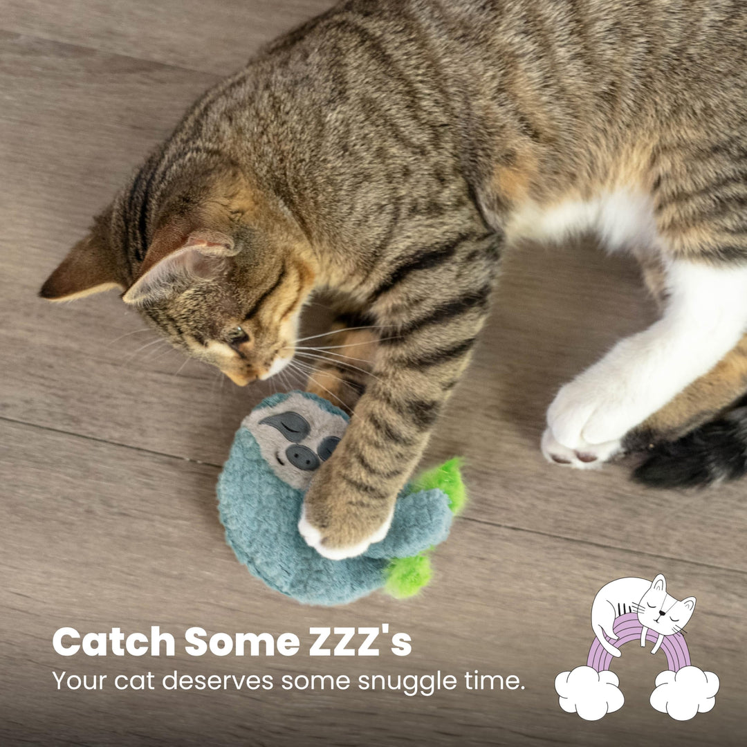 Catstages Purr Pillow Snoozin Sloth Cat Toy, Green
