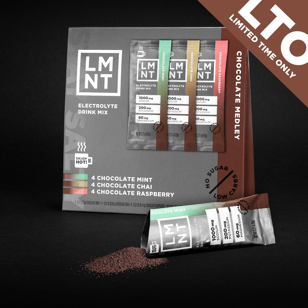 Drink LMNT Hot Chocolate Or Coffee Mixer, Chocolate Medley, 12 Count