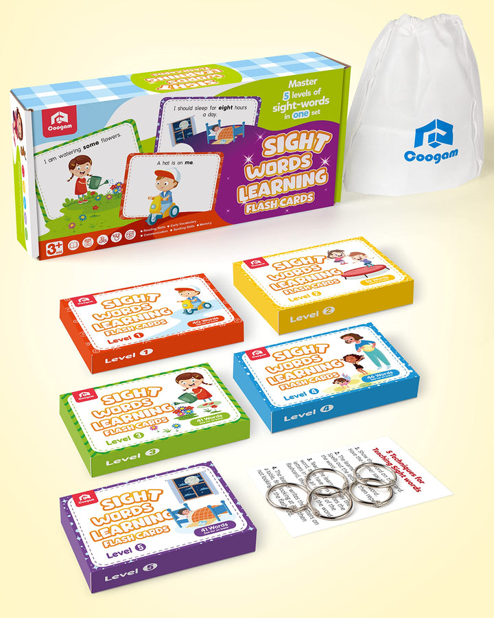 Coogam Sight Words Educational Flashcards, 220 Count