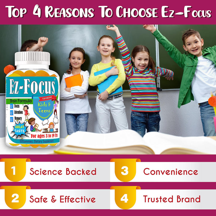 Celebrity LifeStyle Product Ez Focus Gummies, Kids Focus Supplement