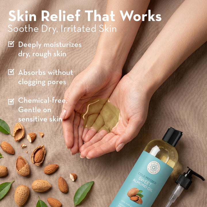 Pure Body Naturals Sweet Almond Oil, 16 fl oz