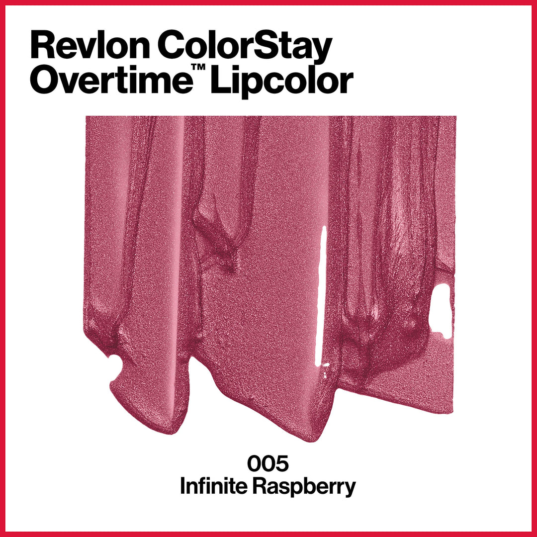 REVLON Colorstay Overtime Lipcolor, Infinite Raspberry (005), 0.07 oz