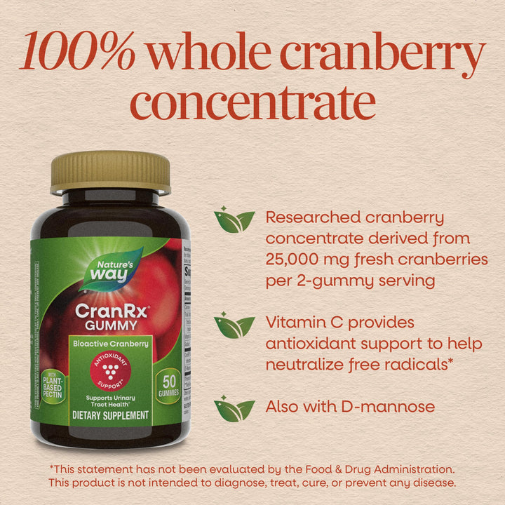 Nature's Way CranRx Cranberry Gummies, 50 Count