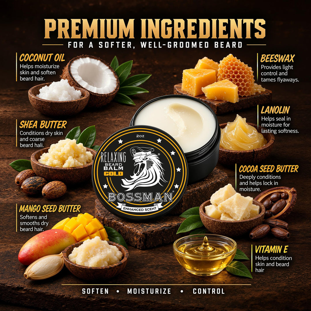 Bossman Relaxing Beard Balm, Gold