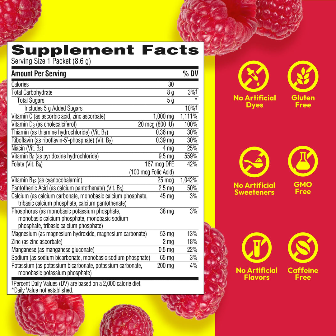 Emergen-C Raspberry, 30 Count, Pack of 2