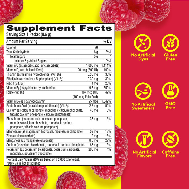 Emergen-C Raspberry, 30 Count, Pack of 2