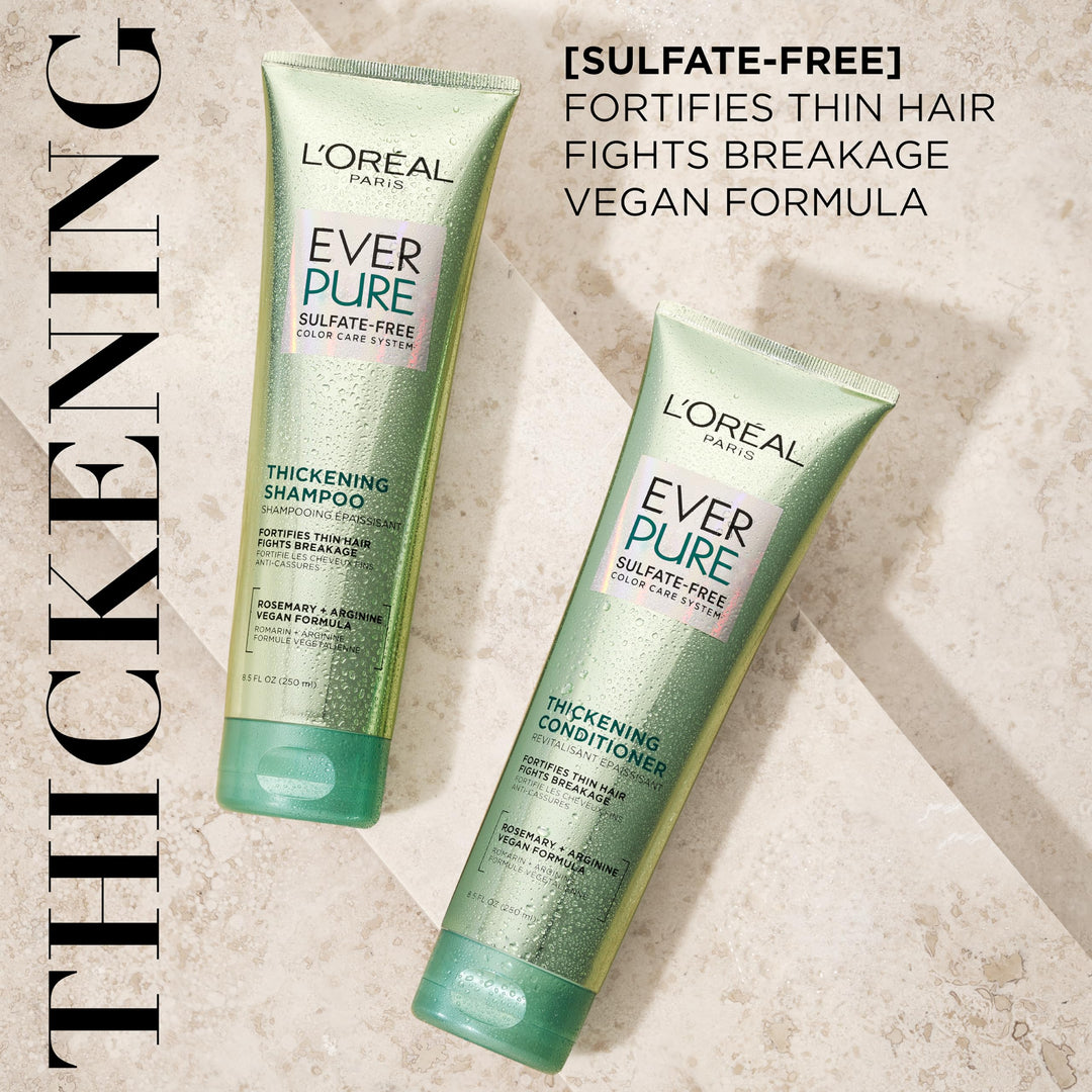 L'OREAL PARIS EverStrong Thickening Sulfate Free Shampoo and Conditioner Kit, 8.5 fl oz
