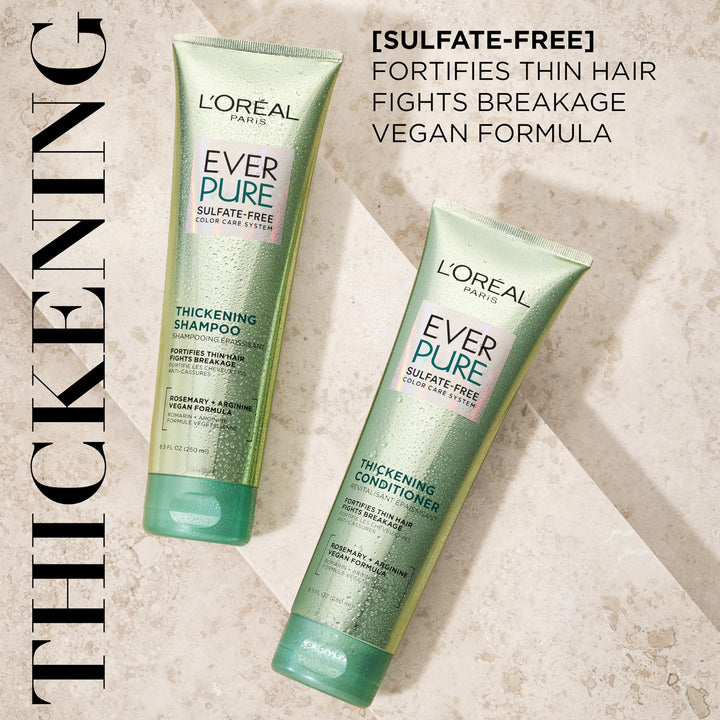 L'OREAL PARIS EverStrong Thickening Sulfate Free Shampoo and Conditioner Kit, 8.5 fl oz