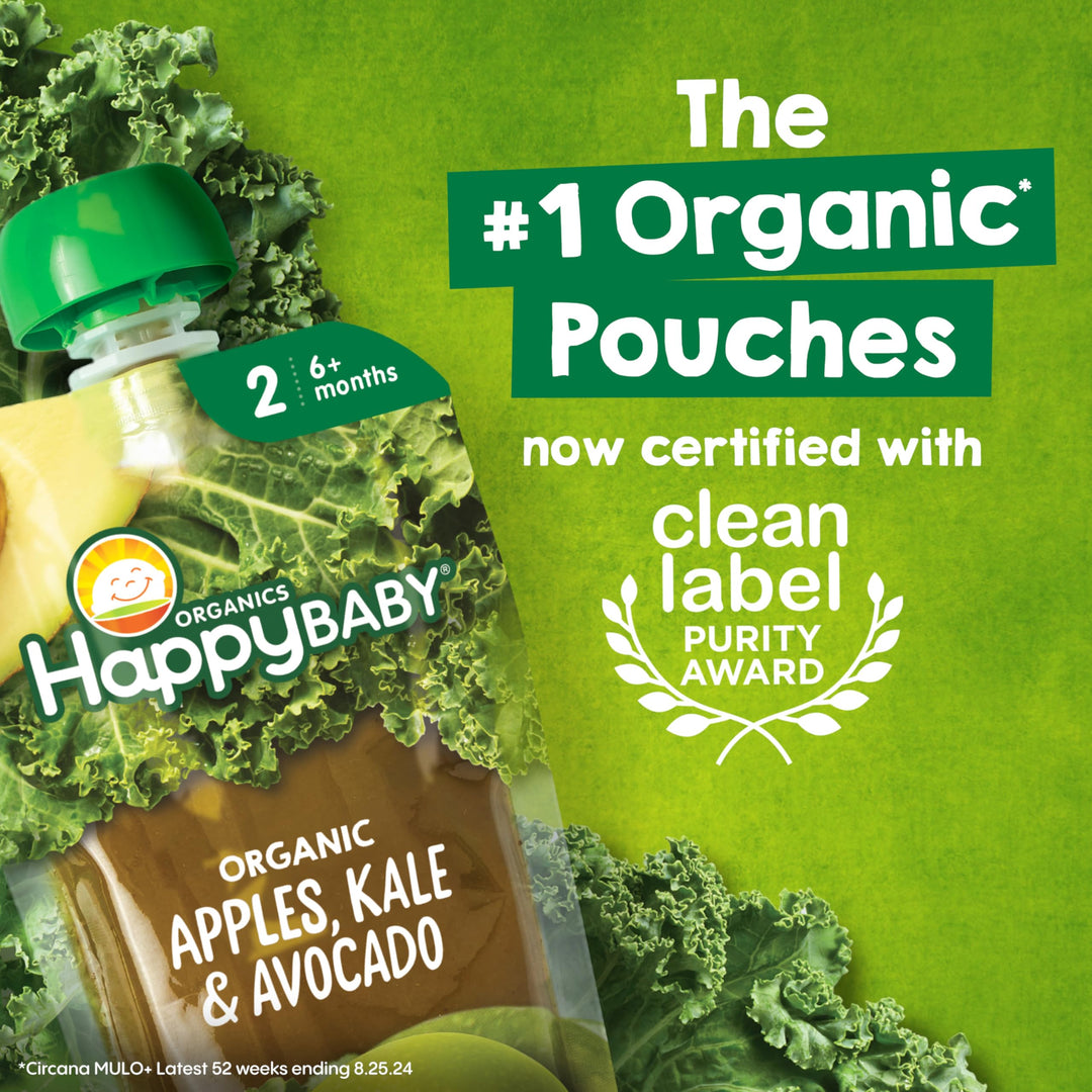 Happy Family Organic Baby Food, Apples Blueberries and Oats, 113 g